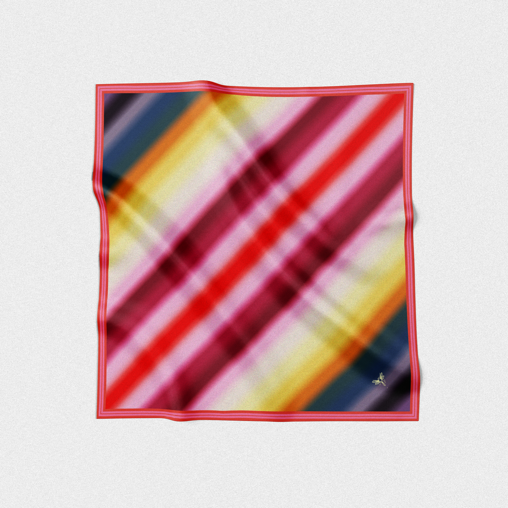 Multicolor square silk scarf