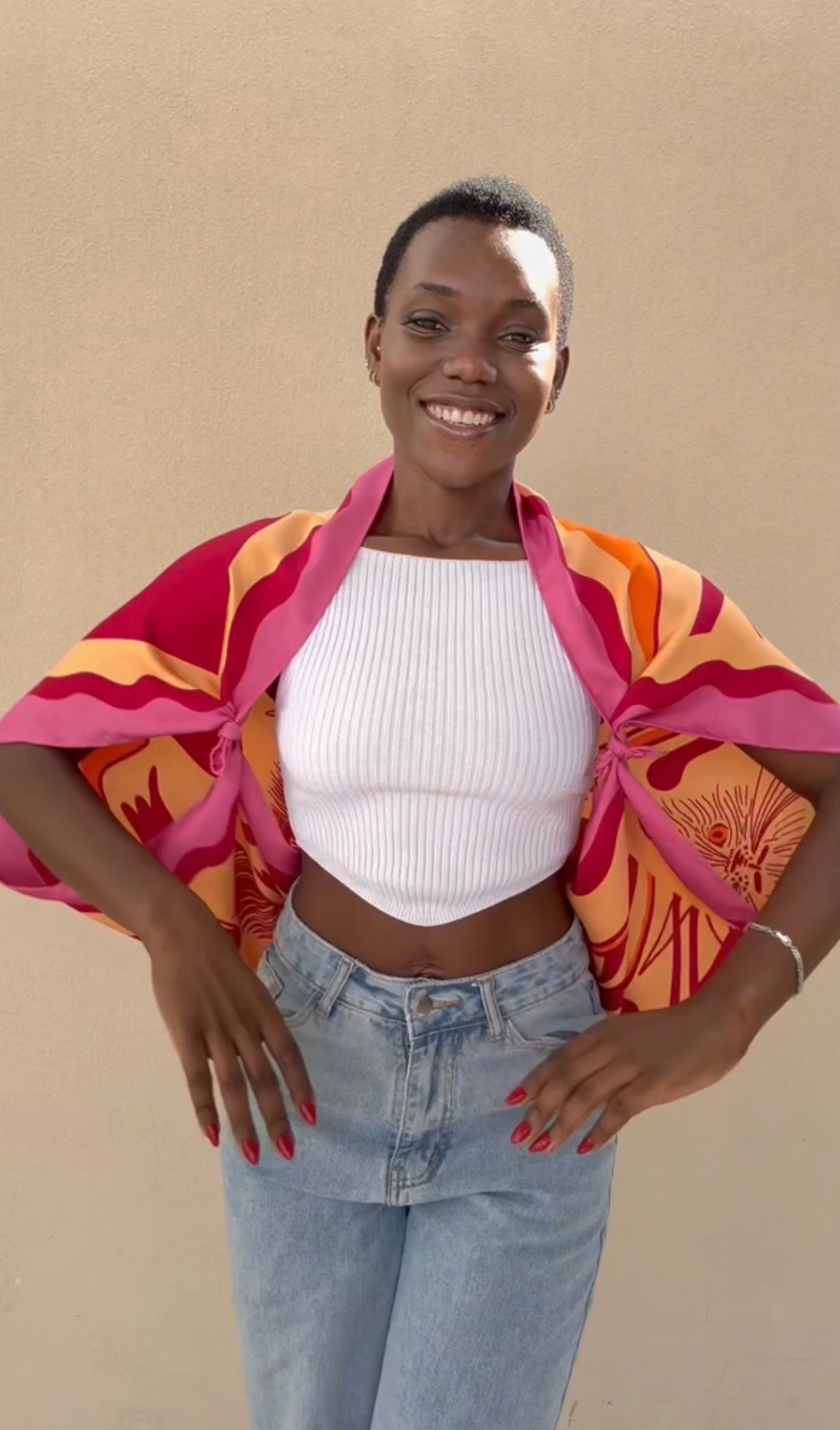 tutorial how to wear a silk square scarf as a cape