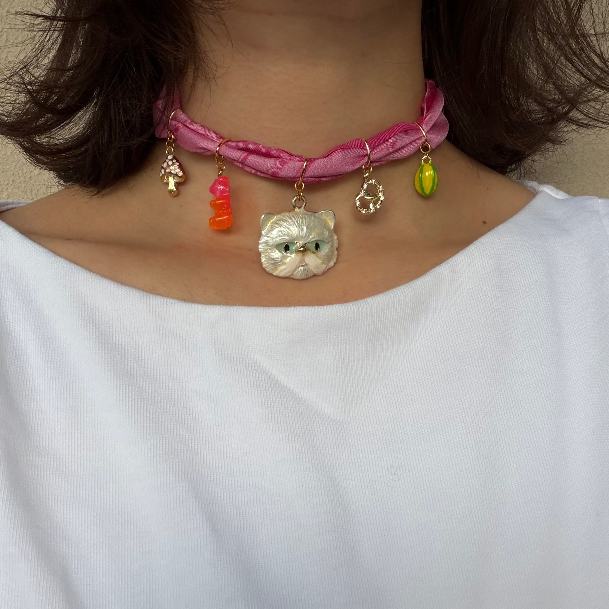 Izzy | Silk charm necklace