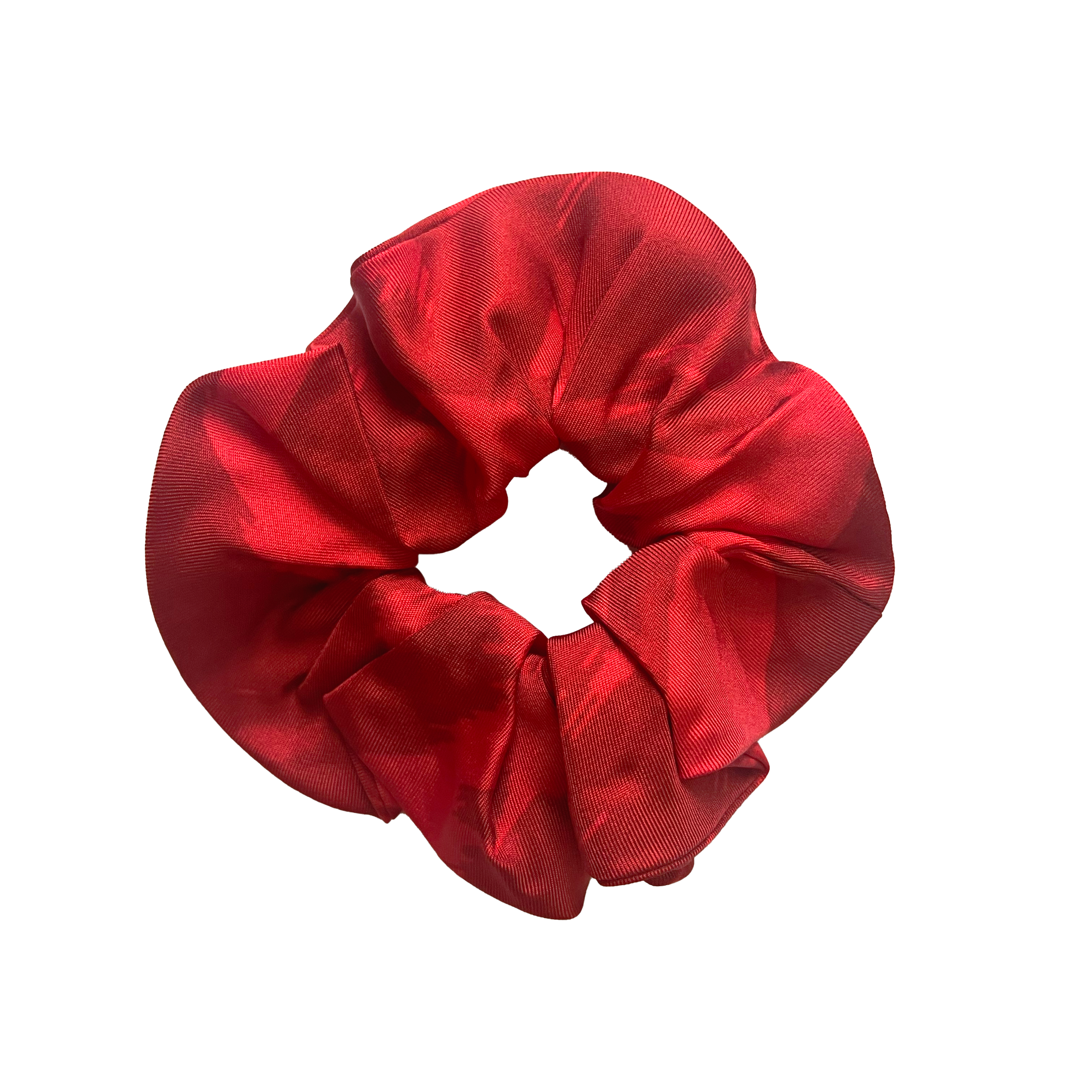 red design silk twill scrunchie for hair