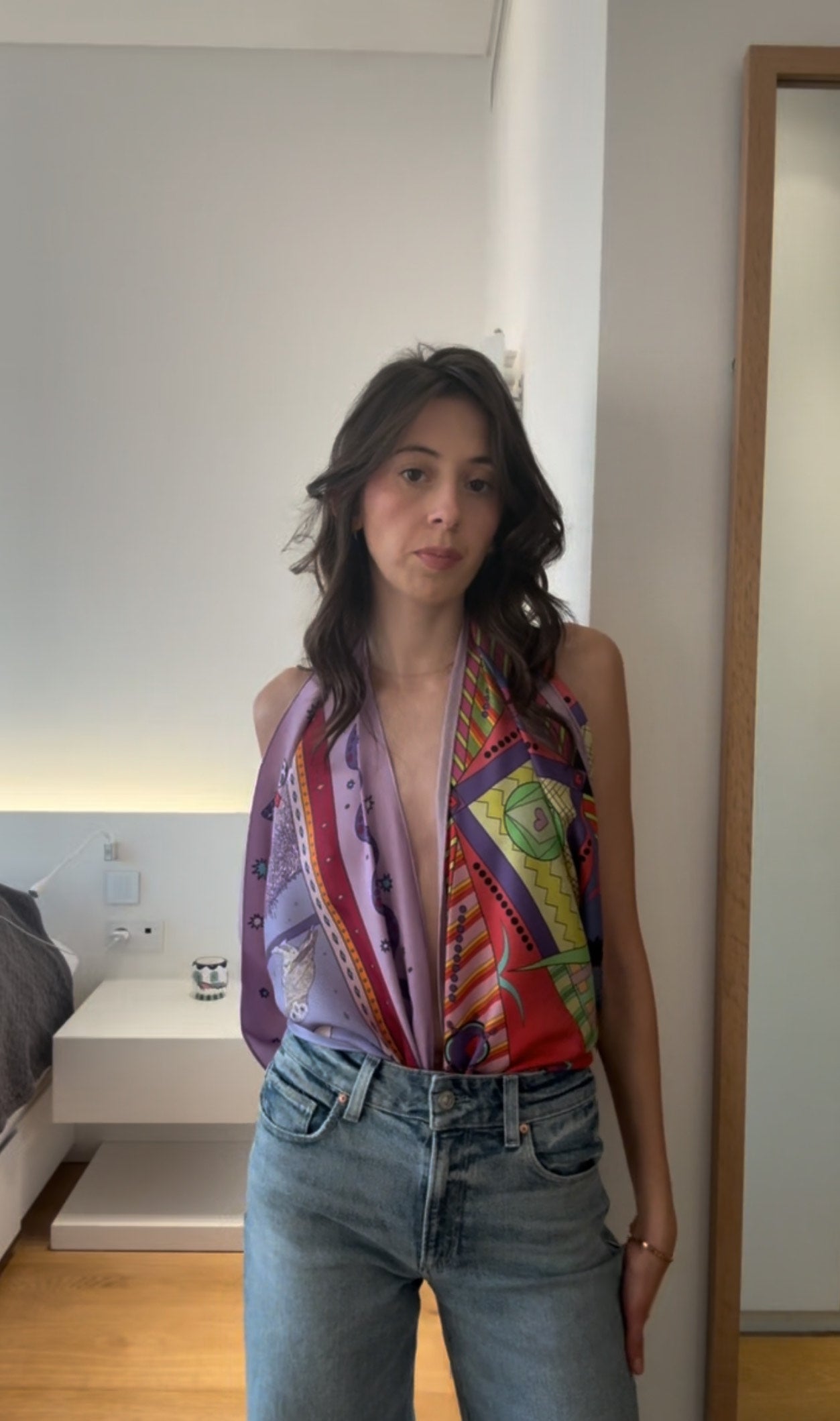 Tutorial how to create a top with two square silk scarves