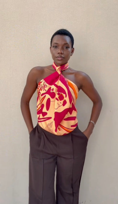 How to style your silk scarf as a top - TASH AND LEY