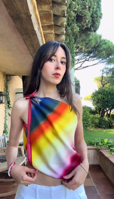 How to wear a square scarf as a top