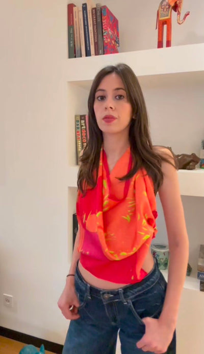 tutorial how to wear a silk scarf as a top